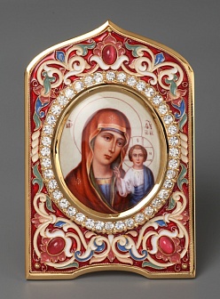 Ювелирная золотая икона ''Богородица Казанская''
