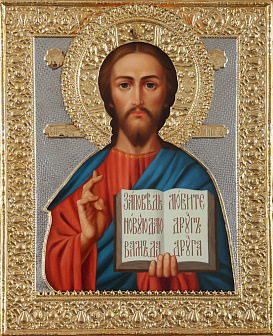 Икона живописная Спасителя 40х50, масло, риза №64, золочение