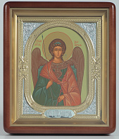 Икона в киоте 18х24 фигурный, темпера, риза-рамка №1 Ангел-Хранитель