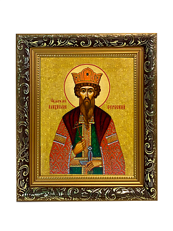 Именная икона Владислав Сербский Благоверный Князь на холсте в киоте 051 Именная икона Владислав Сербский Благоверный Князь на холсте в киоте 051