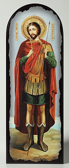 Икона на МДФ 18х50 арочная, объёмная печать, лак Валерий