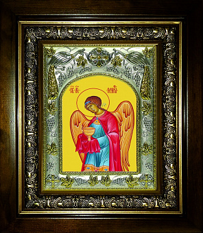 Икона освященная "Рафаил Архангел", в киоте 20x24 см