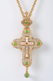 Крест наперсный № 111 литьевые накладки /золочение,серебрение/