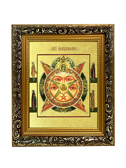 Икона сюжетная "Всевидящее Око Божие" с золочением поталью, 07002-УЛ