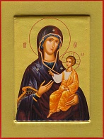 Икона Богородица Одигитрия на основе из дерева