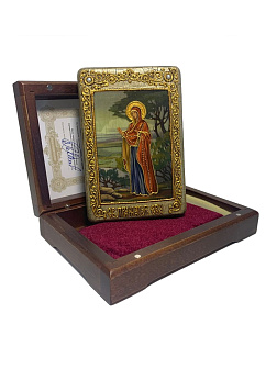 Настольная икона ''Святая праматерь Ева'' на мореном дубе