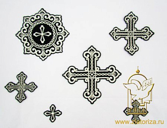 Набор крестов, иерейский, ВОСТОЧНЫЙ, черный с серебром, 14 шт, арт. 22041