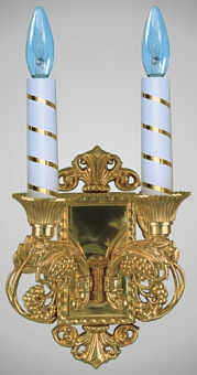 Лампада 2 свечи с виноградом золочение Лампада 2 свечи с виноградом золочение