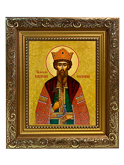 Именная икона Владислав Сербский Благоверный Князь на холсте в киоте 051 Именная икона Владислав Сербский Благоверный Князь на холсте в киоте 051