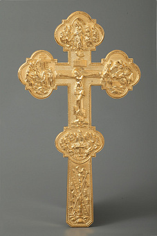 Крест напрестольный гальванопластика №4 / золочение / серебро (УИН) Крест напрестольный гальванопластика №4 / золочение / серебро (УИН)