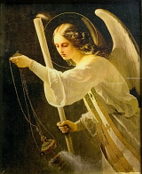 Именная икона Архангел Селафиил Ангел Молитвы золочение поталь