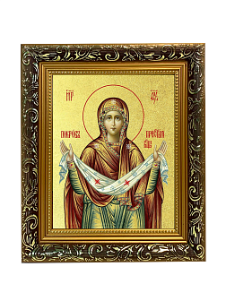 Икона Божией Матери "Покров" с золочением поталью, 03057-УЛ