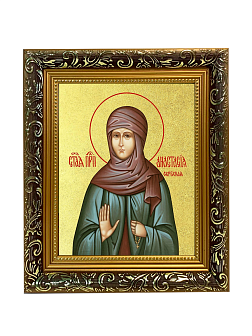 Икона "Анастасия Сербская", св. прп., с золочением поталью, 10А6-УЛ