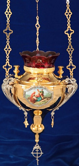 Кандило малое №2 с иконами золочение никелирование