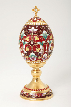 Яйцо пасхальное филигрань, эмаль на подставке №2 / золочение Яйцо пасхальное филигрань, эмаль на подставке №2 / золочение