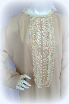 Погребальный комплект Стандарт №10: платье, палантин и платок в руку из тонкого плательного габардина, цвет мягкий бежевый
