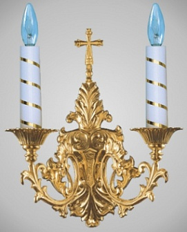 Лампада 2 свечи с крестом