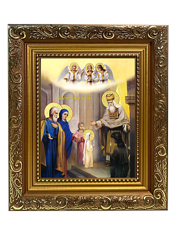 Икона "Введение во храм Пресвятой Богородицы" с золочением поталью, 05002-УЛ Икона "Введение во храм Пресвятой Богородицы" с золочением поталью, 05002-УЛ