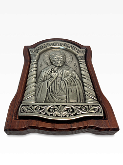 Икона именная Николай Чудотворец гальваника серебро 110