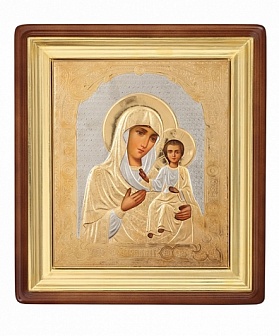 Икона Пресвятой Богородицы Казанская в окладе и киоте