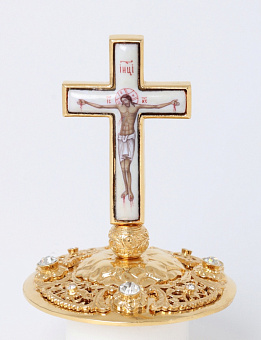 Крест на митру с 2-мя финифтями / золочение