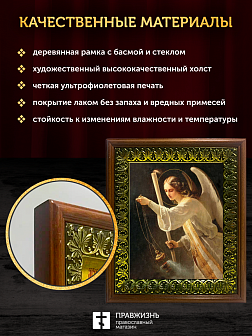 Икона Селафиил Архангел, деревянная рамка с басмой и стеклом 18х21х2,5 см 1225 Икона Селафиил Архангел, деревянная рамка с басмой и стеклом 18х21х2,5 см 1225