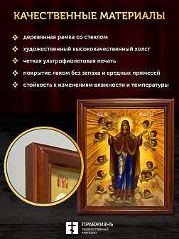 Икона Божией Матери Нерушимая Стена, деревянная рамка со стеклом 15х18х2 см 191 Икона Божией Матери Нерушимая Стена, деревянная рамка со стеклом 15х18х2 см 191