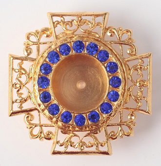 Мощевик для частиц святых мощей №12 золочение камни