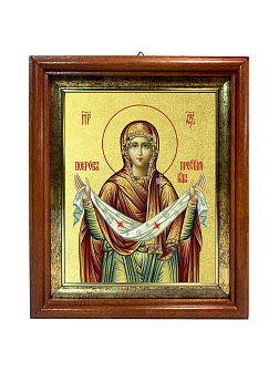 Икона Божией Матери "Покров" с золочением поталью, 03057-УЛ