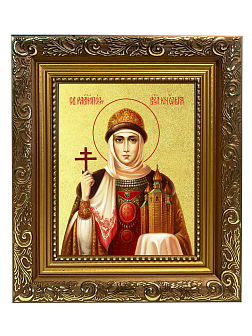 Икона "Великая княгиня Ольга, св. равноап., с золочением поталью, 10043-УЛ Икона "Великая княгиня Ольга, св. равноап., с золочением поталью, 10043-УЛ