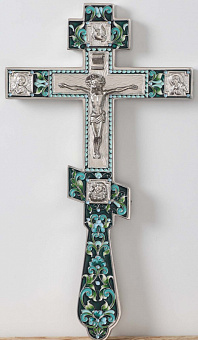 Крест малый напрестольный с эмалью Крест малый напрестольный с эмалью