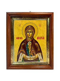 Икона Божьей Матери Албазинская в киоте 18х21х4 см