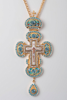 Крест наперсный №9 / золочение / серебро эмаль (УИН)