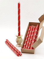 Свечи праздничные №4 (уп 10шт), КРАСНЫЕ (Золотая лоза)