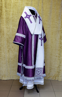 Облачение архиерейское парча,вышитые галуны,омофоры габардин,вышивка а\м