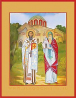 Икона ''Савва Сербский и Симеон Мироточивый святители''