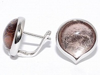 Серьги с сусальное серебро, смола ювелирная из серебра 925 пробы