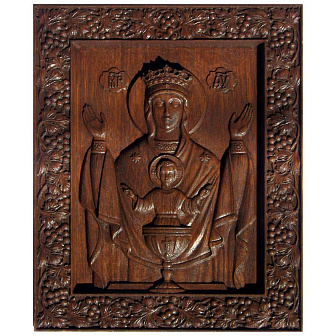 Икона резная Богоматерь Неупиваемая Чаша 