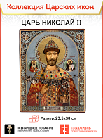 Царская икона 060 Царь Николая II Крестоходная Мироточивая 23,5х30 378