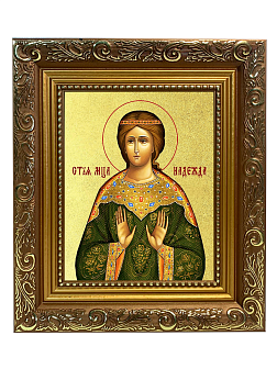 Икона "Надежда", св. мц., с золочением поталью, 10042-УЛ Икона "Надежда", св. мц., с золочением поталью, 10042-УЛ