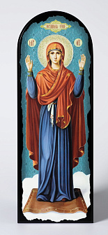 Икона на МДФ 18х50 арочная, объёмная печать, лак Нерушимая Стена