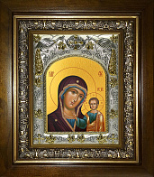 Икона Казанская Божия Матерь в деревянном киоте