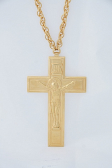 Наперсный крест Распятие с золотом