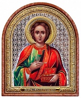 Икона ПАНТЕЛЕИМОН Целитель, Великомученик (СЕРЕБРЕНИЕ)
