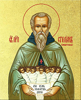 Икона "Стилиан Пафлагонский", св. прп., с золочением поталью, 09С9-УЛ Икона "Стилиан Пафлагонский", св. прп., с золочением поталью, 09С9-УЛ