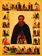 Икона СЕРГИЙ Радонежский, Преподобный (ПОД СТАРИНУ) 16 век Икона СЕРГИЙ Радонежский, Преподобный (ПОД СТАРИНУ) 16 век