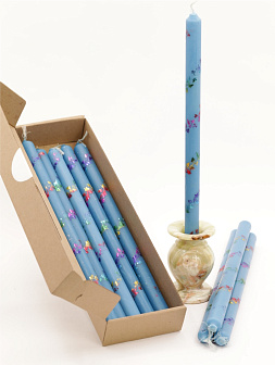Свечи праздничные №4 (уп 10шт), ГОЛУБЫЕ (Радужная лоза)