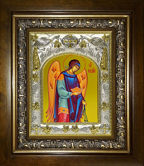 Икона освященная "Иегудиил Архангел", в киоте 20x24 см
