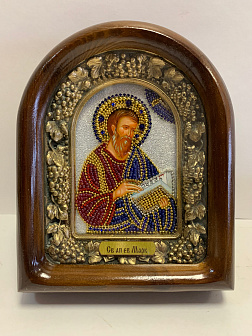 100 Именная икона Апостол Марк Евангелист бисер дерево 100 Именная икона Апостол Марк Евангелист бисер дерево