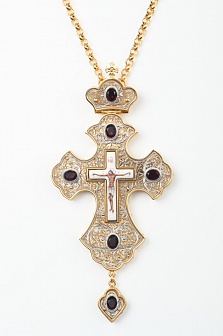 Крест наперсный филигрань №0016 финифть /золочение,серебрение/